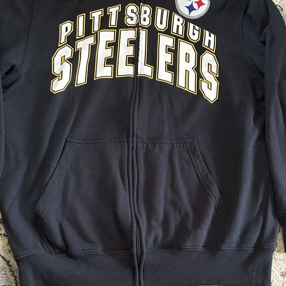 Pittsburgh Steelers NFL Zip Hoodie Black Gold Men’s Size Large - Picture 5 of 7